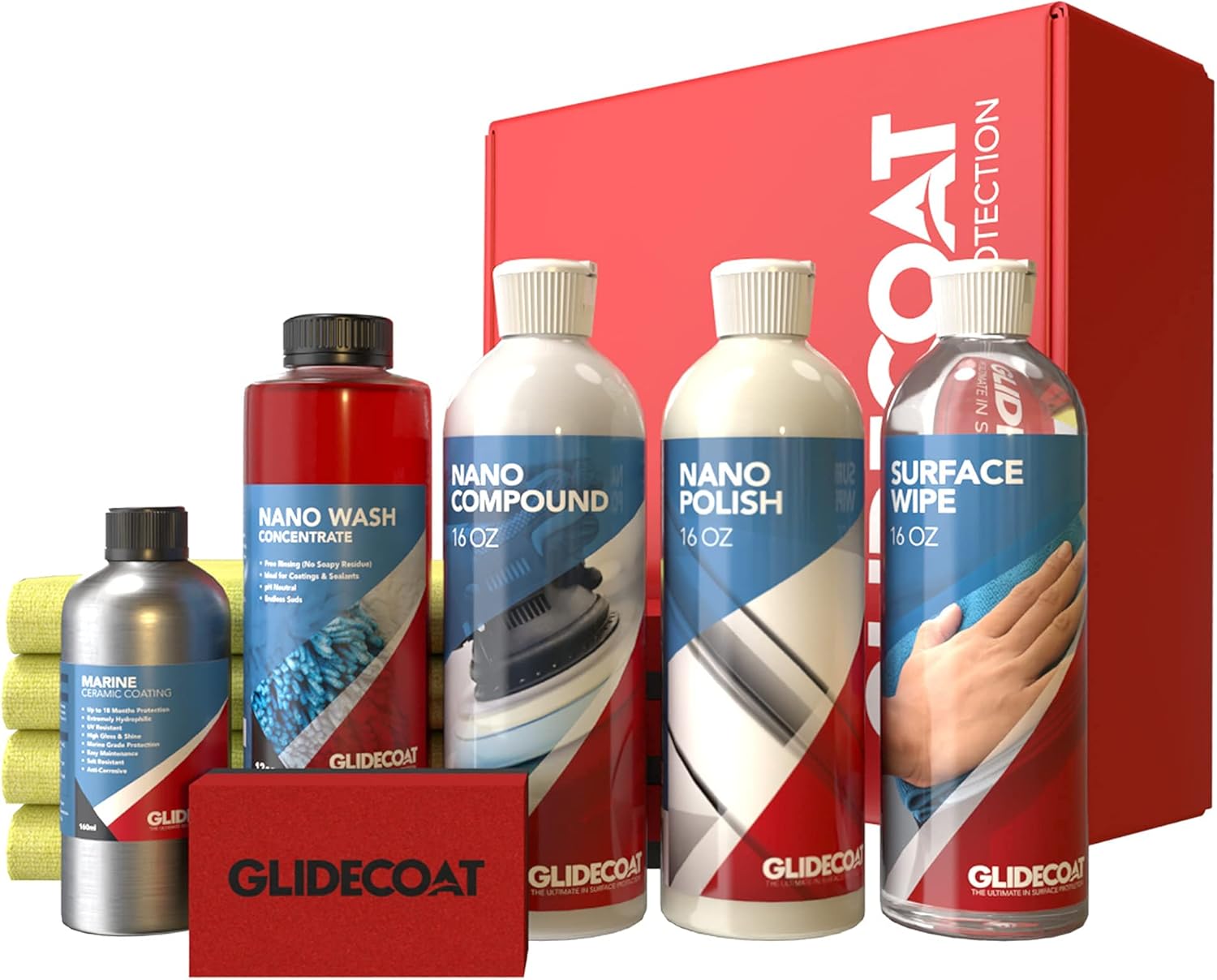 Glidecoat Marine Ceramic Coating Kit, Nano Ceramic Coating Kit for Boats, Yachts, and Personal Watercraft