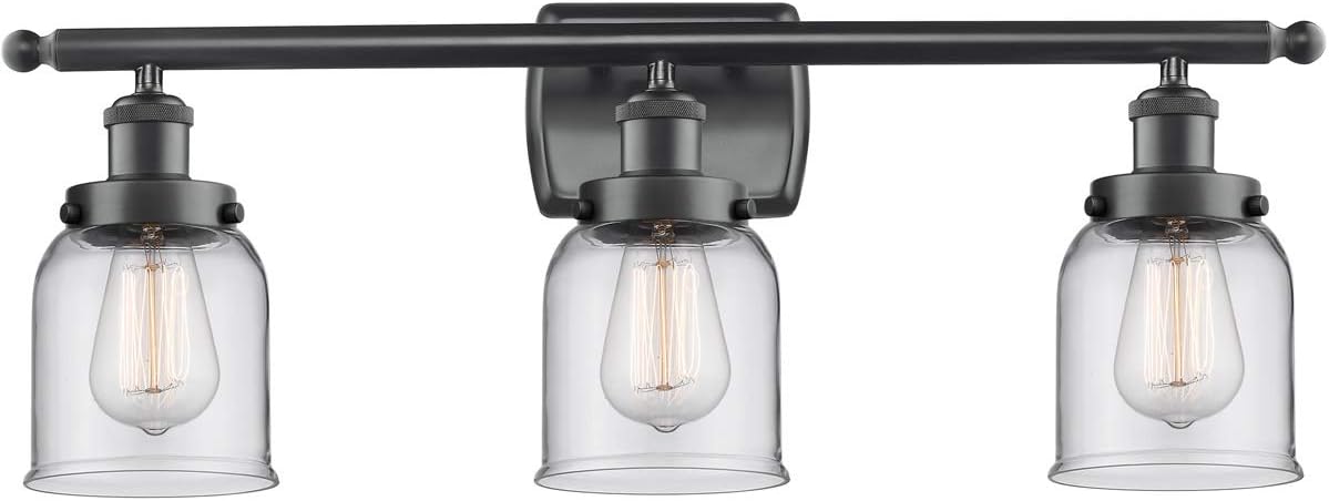 Innovations 916-3W-BK-G52 Transitional Three Light Bath Vanity from Ballston Collection in Black Finish,