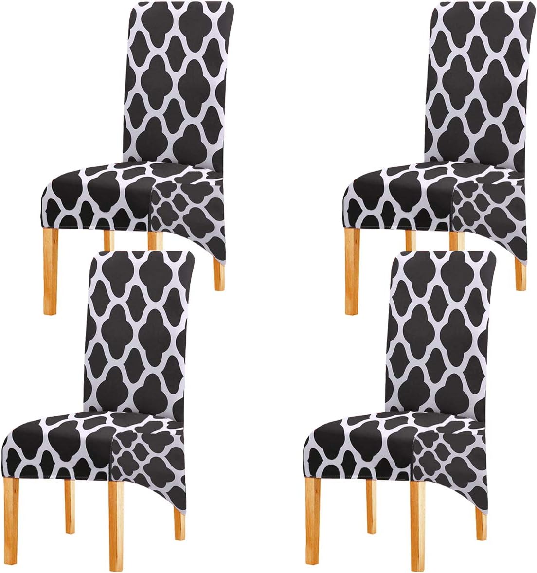 KELUINA Chair Covers for Dining Room Stretch Spandex Removable Washable Large Dining Chair Slipcovers Parsons Soft Seat Covers Protector High Back for Dining Room,Kitchen,Home(Orange, Set of 2, XL)