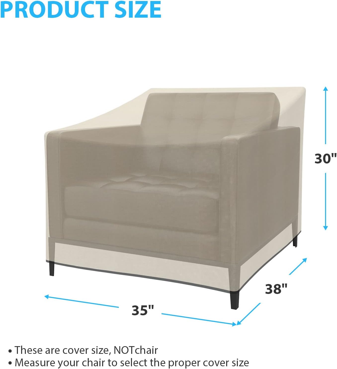 Patio Chair Covers, 600D Heavy-Duty and Outdoor Lawn Patio Furniture Covers, Protective Cover for Outdoor Garden Lounge Chair, 35