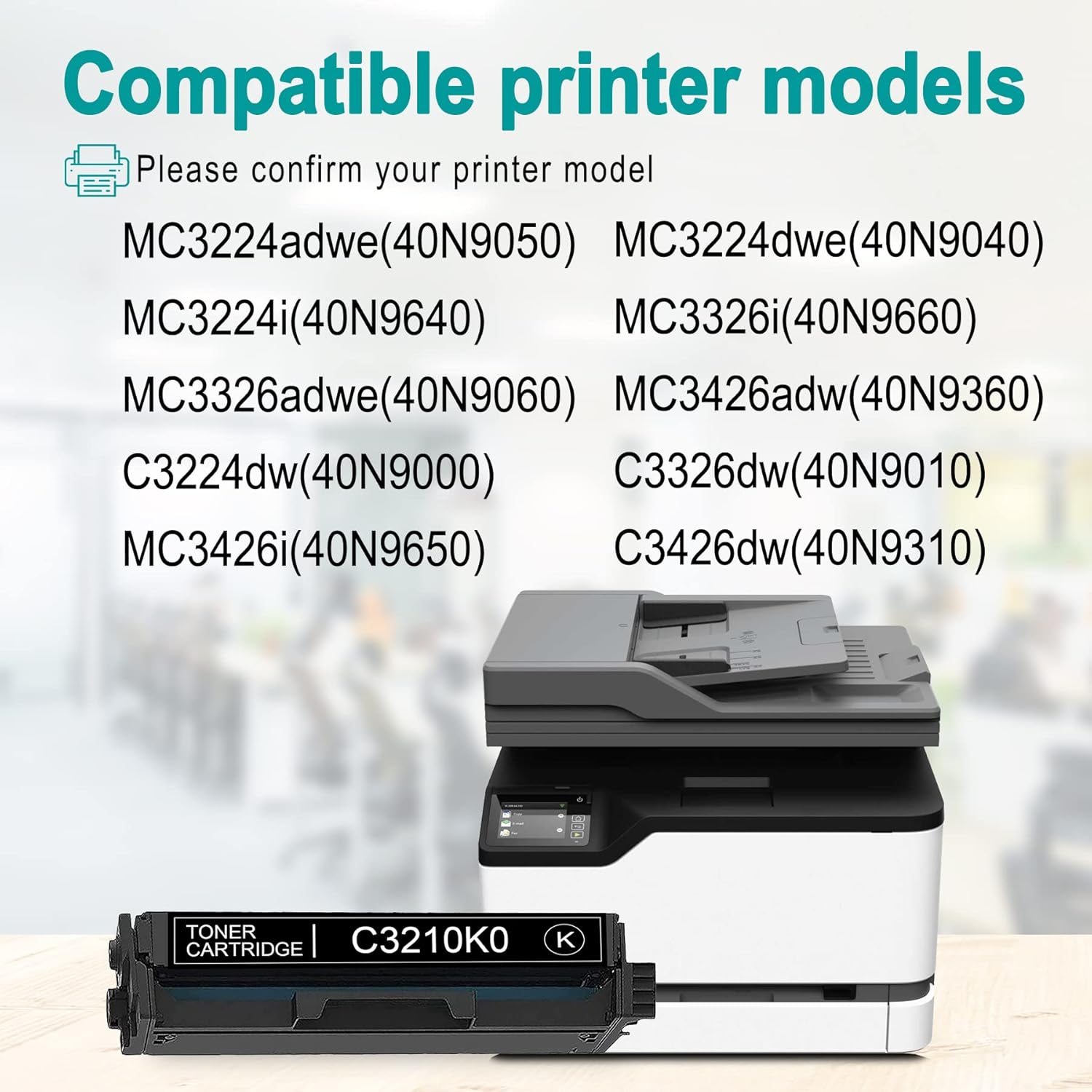 DZYDZSWGS Compatible C3210K0 4 Black Toner Cartridge Replacement for Lexmark MC3326i MC3426adw MC3224adwe MC3224i MC3326adwe C3224dw MC3426i MC3224dwe C3326dw C3426dw Printer