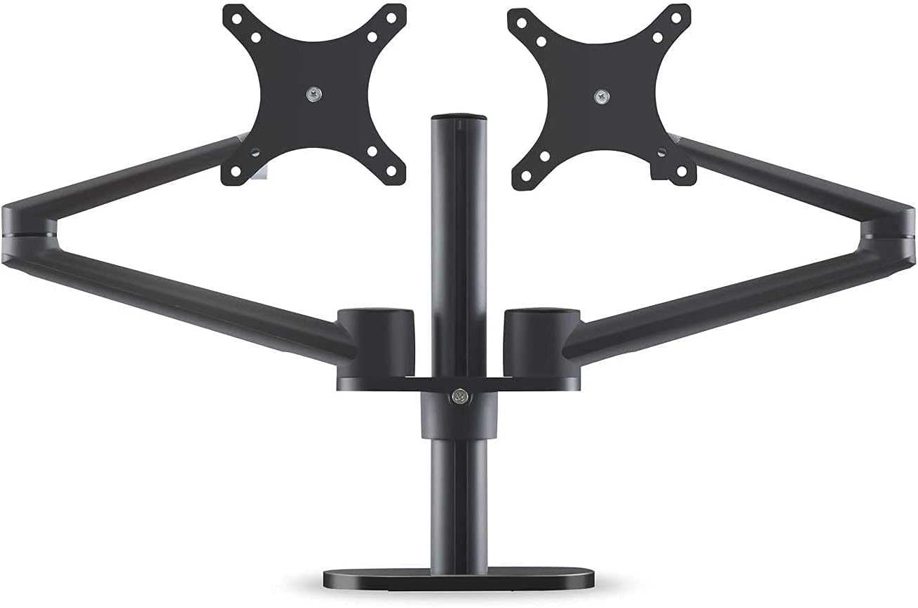 Dual LCD Monitor Desk Mount Stand Fully Adjustable Computer Screen Mounting Arm, Aluminum Stand Fits 2 Screens up 17