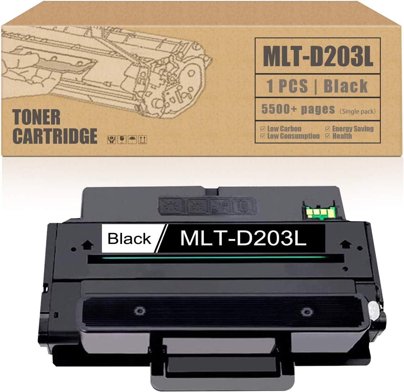 MLT-D203L [1 Pack,Black] Compatible Toner Cartridge Replacement for ProXpress M3370FD M3870FW M4070FR M3320ND M3820DW M4020ND Toner Cartridge. Pack of 2