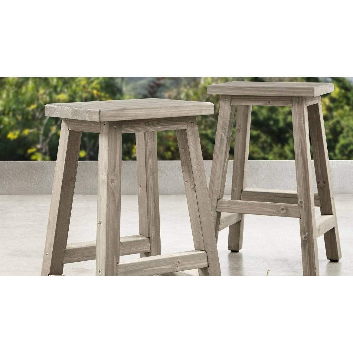 Yardistry Madison 29 in. Saddle Wood Outdoor Bar Stool (2-Pack)