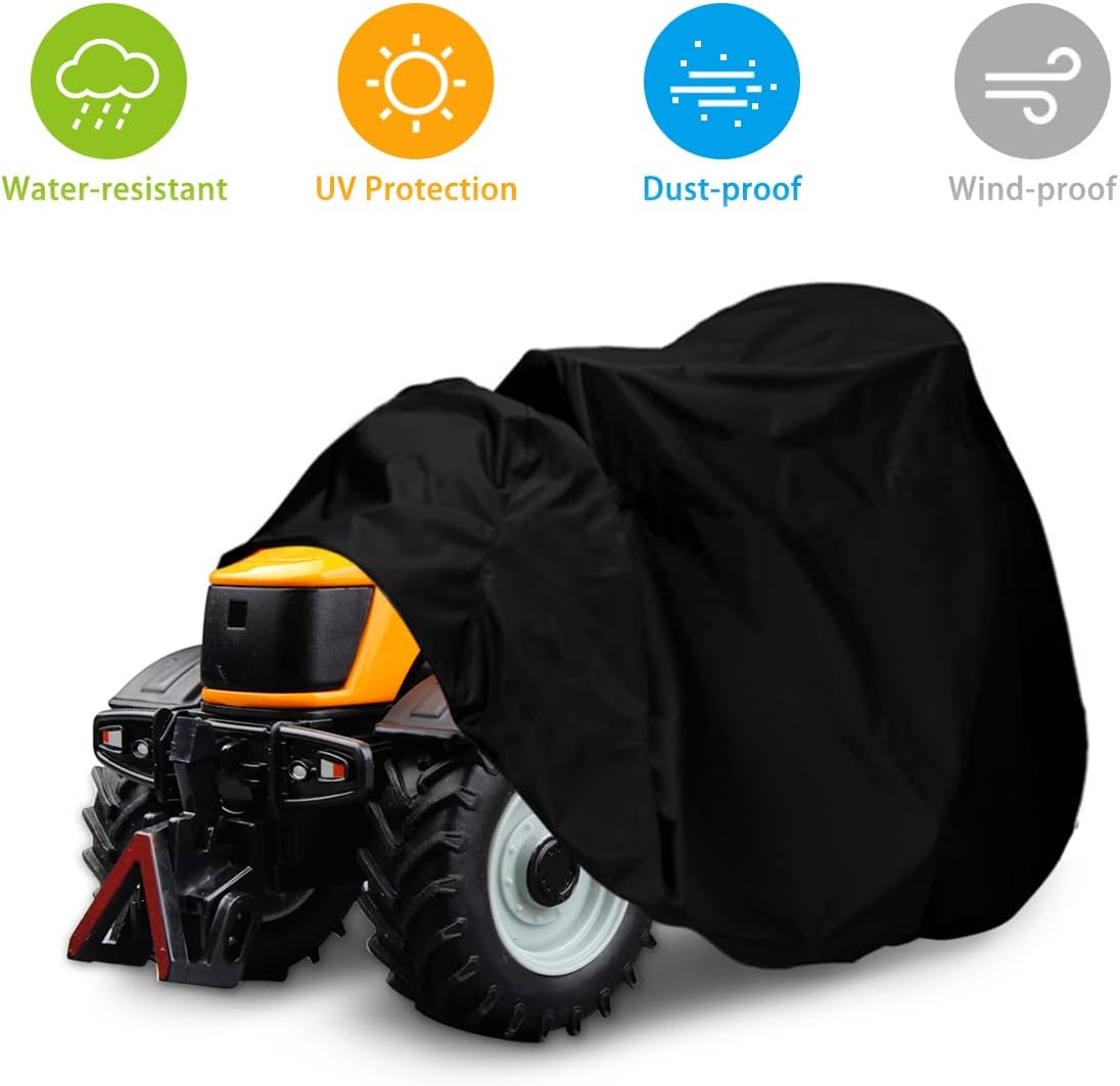 Lawn Mower Cover, 6000D Riding Lawn Mower Cover, Lawn Tractor Cover Waterproof Heavy Duty, Universal Size Tractor Cover Fits Decks up to 54