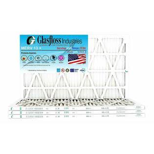 Glasfloss 12x30x1, 1x22 MERV 13 (Qty:6) Pleated AC Air Furnace Filter Made in USA
