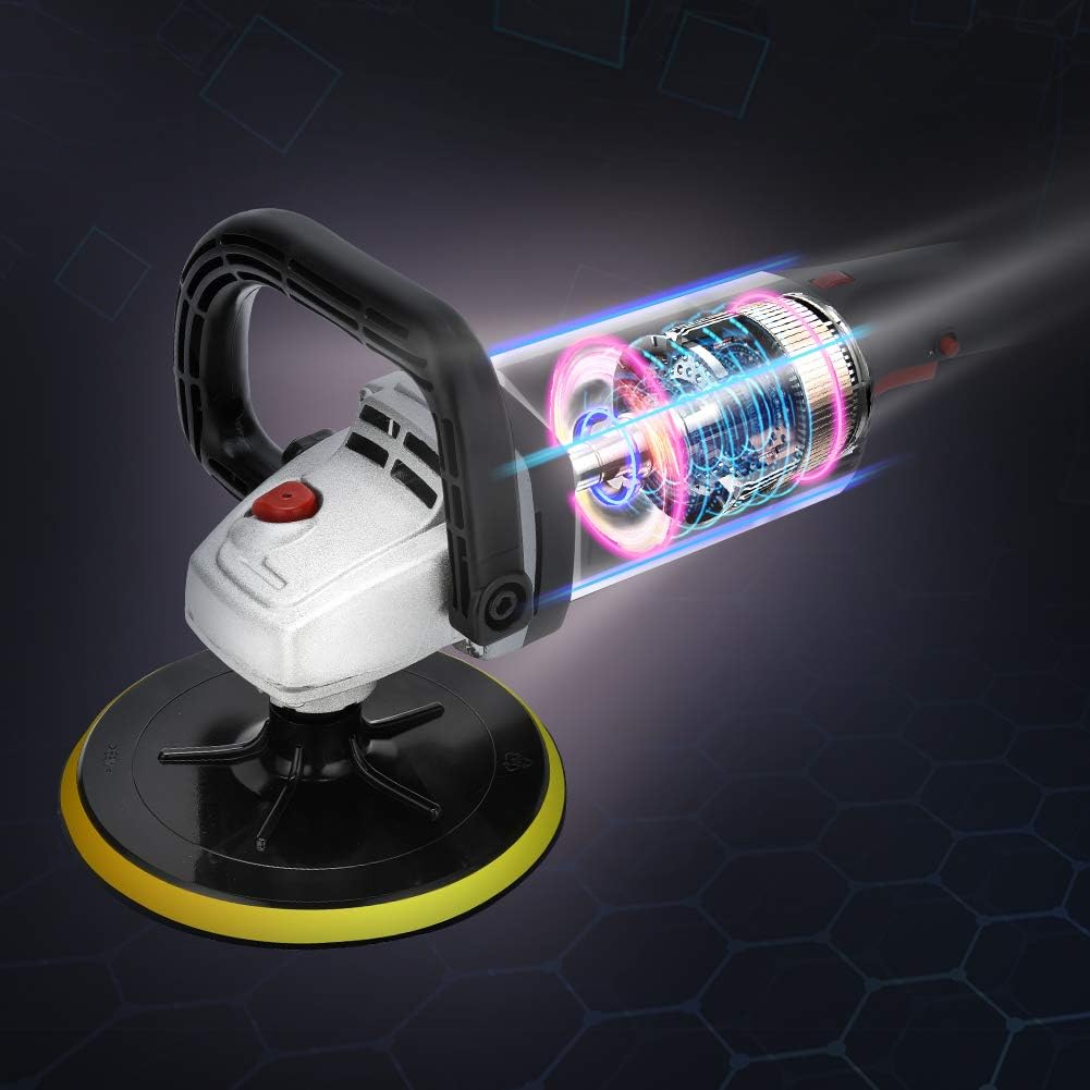 APLMAN Buffer Polisher, 7 Inch Buffer Polisher for Car with 5 Polishing Pads,6 Variable Speed Detachable Handle, Ideal for Marble Slab Wood Polishing Rust Removal Sanding and Waxing Pack of 2