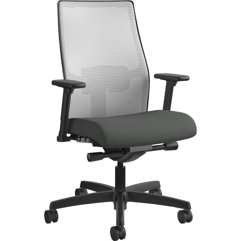 HON Ignition Fog Mesh Back Chair - Fabric Seat - Fabric Seat - Fog Back - Black Frame - Mid Back - 5-Star Base - Iron - Armrest