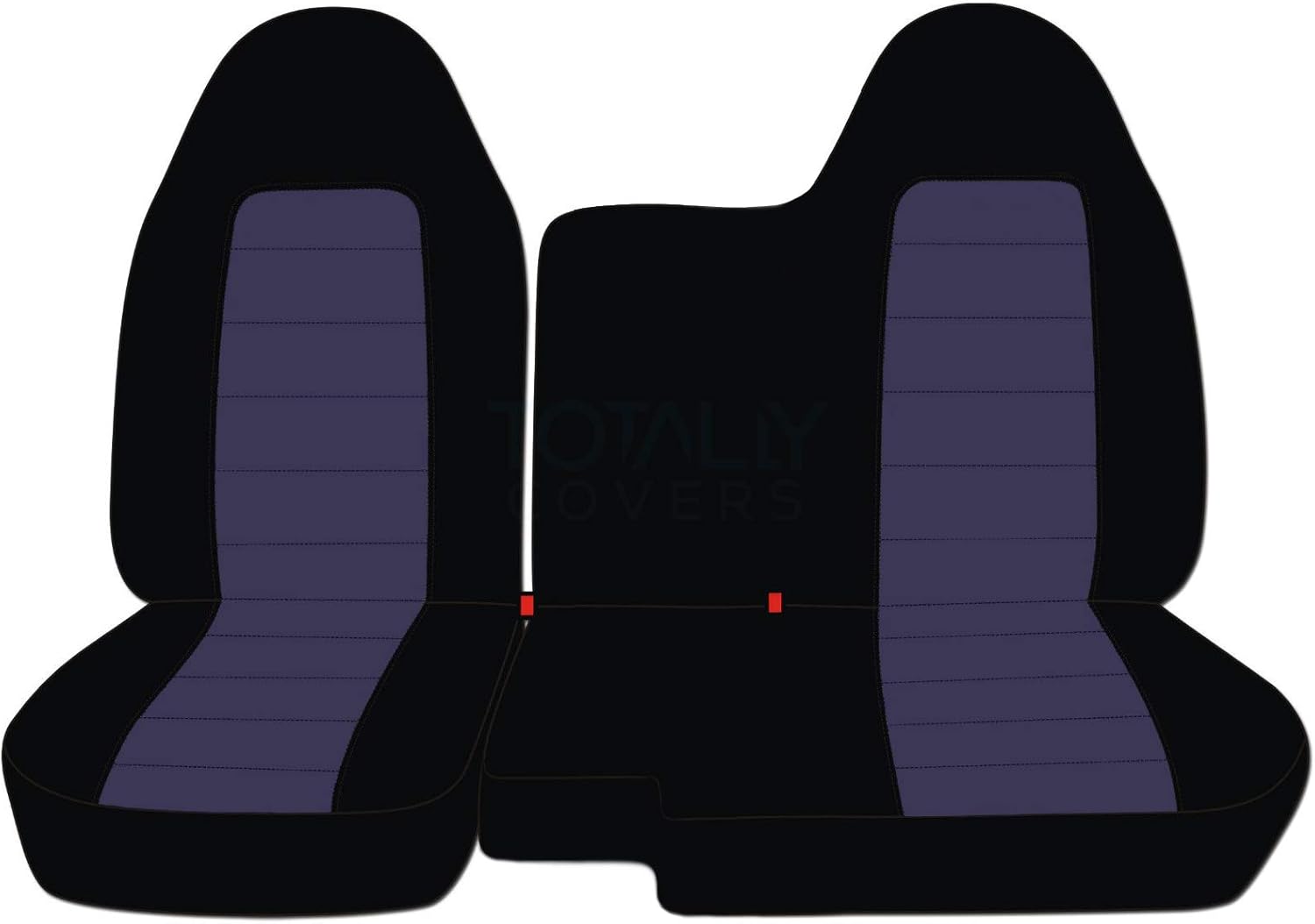Totally Covers Compatible with 2004-2012 Chevy Colorado/GMC Canyon Two-Tone Truck Seat Covers (Front 60/40 Split Bench) No Armrest: Black and Violet (21 Colors) Chevrolet