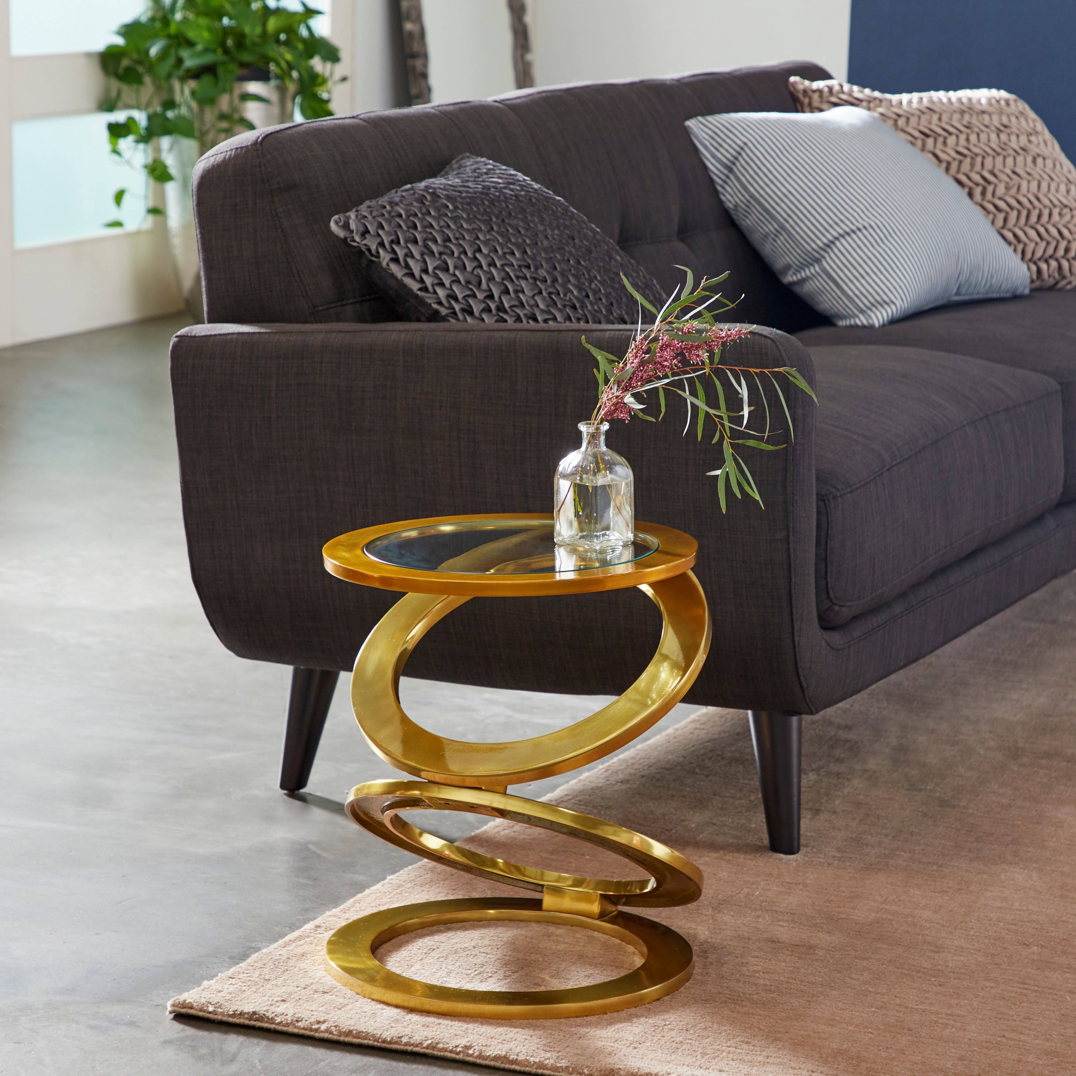 Contemporary Aluminum Accent Table Gold - Venus Williams Collection