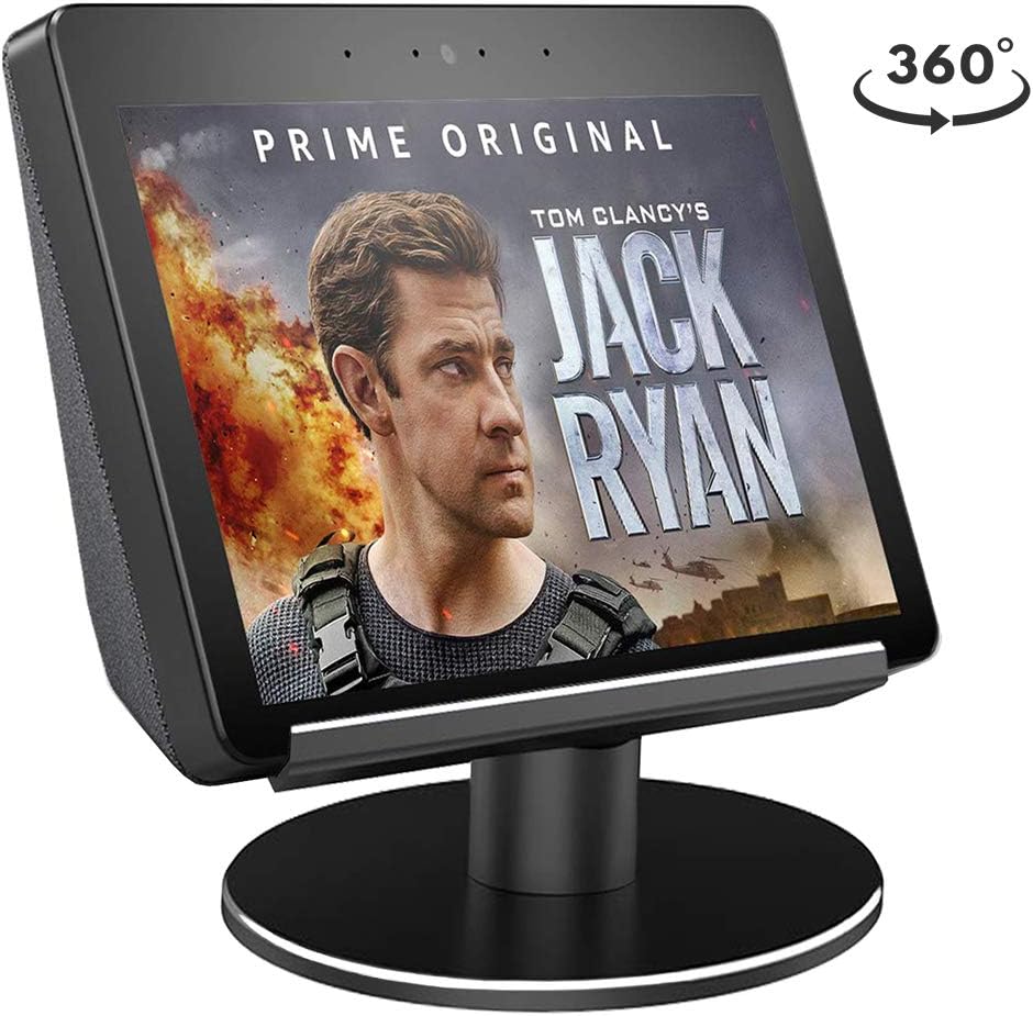 Stand for Amazon Echo Show, AutoSonic Adjustable Stand Compatible with Amazon Echo Show 2nd Generation, Fully Aluminum Construction,360 Degree Rotation Swivel,Tilt function, Anti-Slip Metal Base Pack of 2