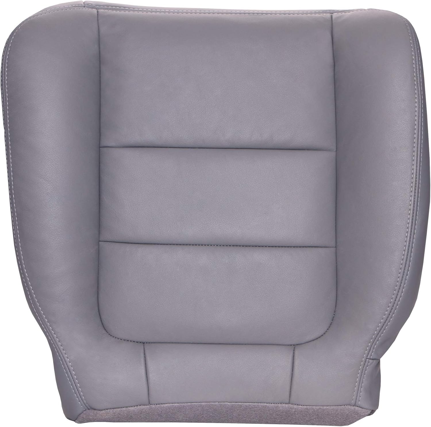 The Seat Shop Driver Bottom Replacement Leather Seat Cover - Ebony Black (Flare Seam) (Compatible with 2004-2007 Ford F250 and F350 Super Duty Lariat Extended Cab)