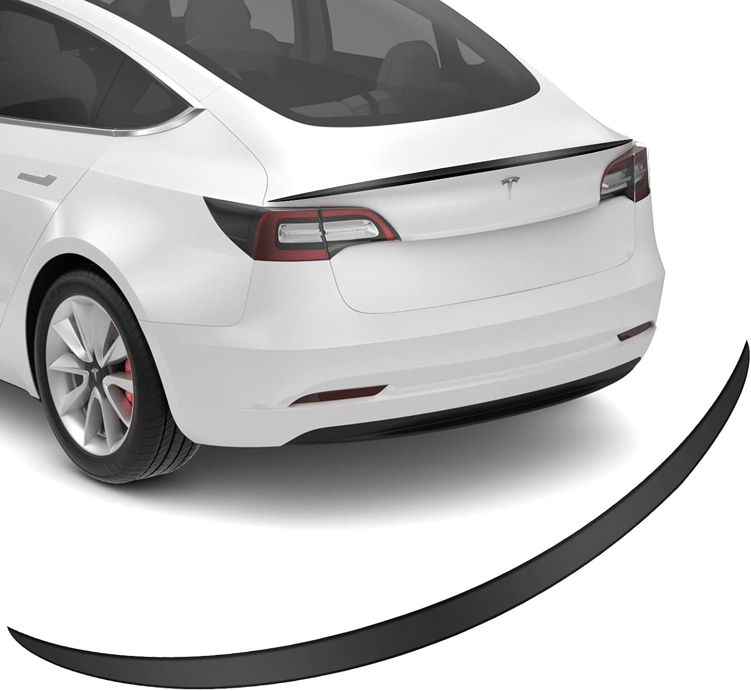 Basenor Tesla Model 3 Performance Spoiler Original Trunk Wing ABS Matte Black 2016-2021