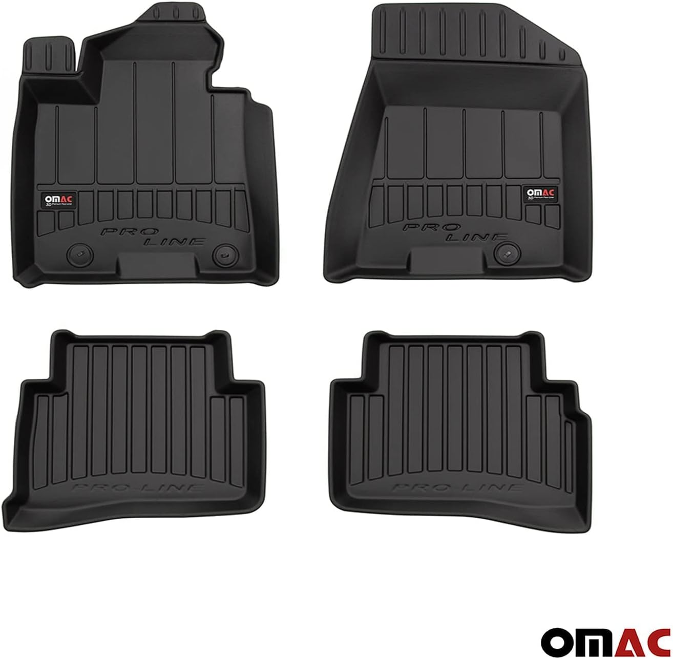 OMAC for Hyundai Tucson 2015-2021 | Premium Floor Mat Set Black | All Weather Performance Rubber 3D Moldeded Kit