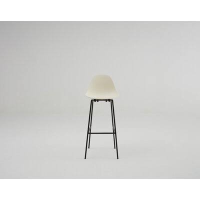 Comm Office Dinjar Bar u0026 Counter Stool Frame Color: Black, Finish: Cream, Seat Height: 29.5x22 Seat Height