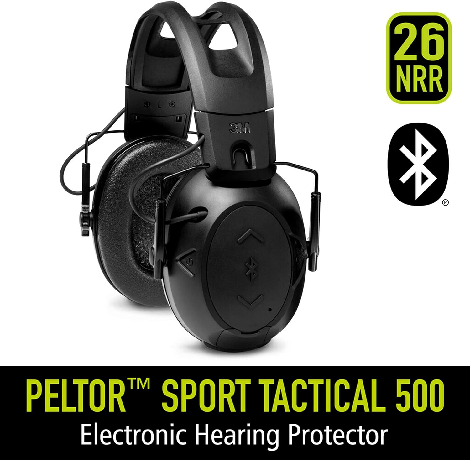 Peltor Sport Tactical 500 Smart Electronic Hearing Protector with Bluetooth Technology, NRR 26 dB, Ideal for the Range, Shooting and Hunting, TAC500-OTH