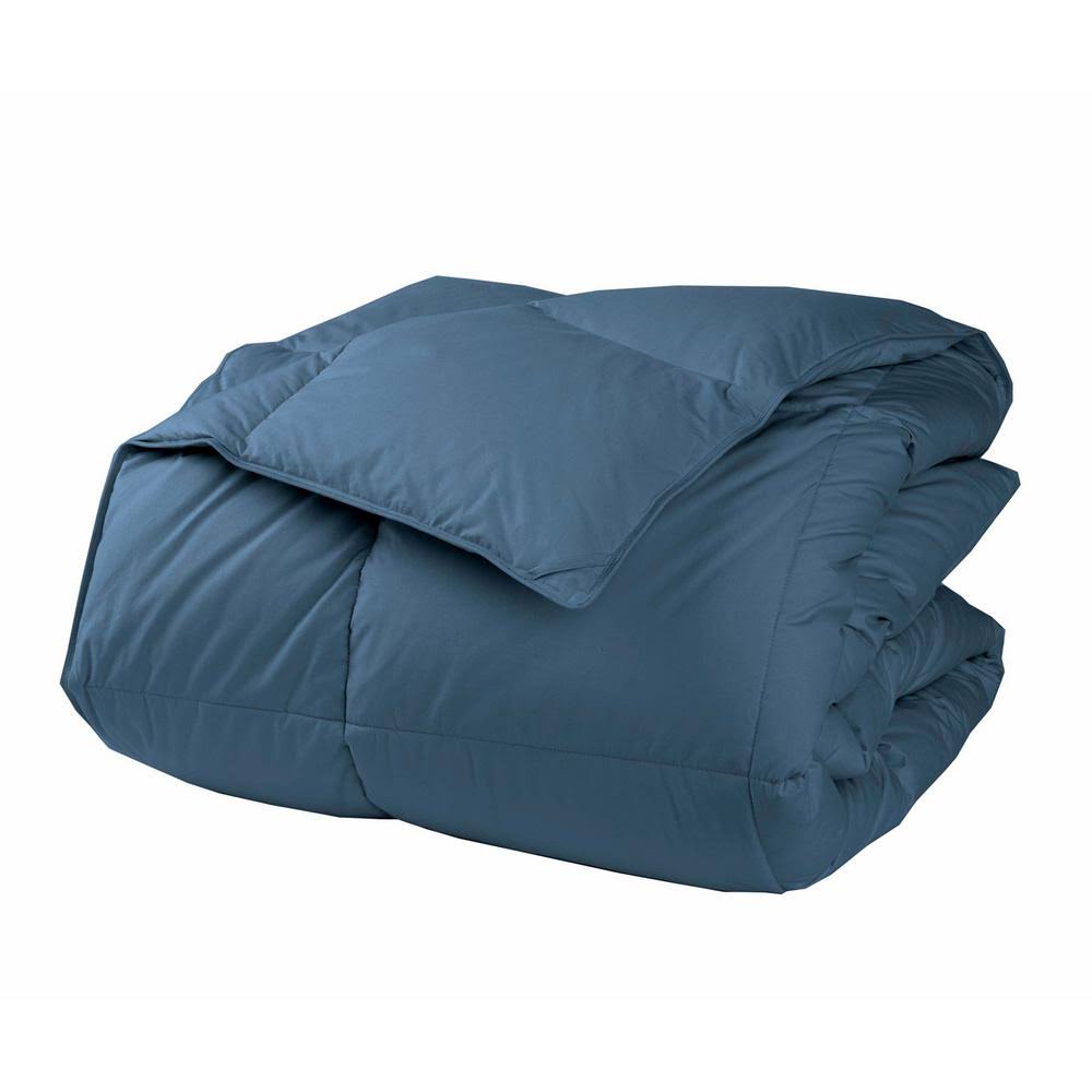 The Company Store Lacrosse LoftAIRE Extra Warmth Smoke Blue King Down Alternative Comforter
