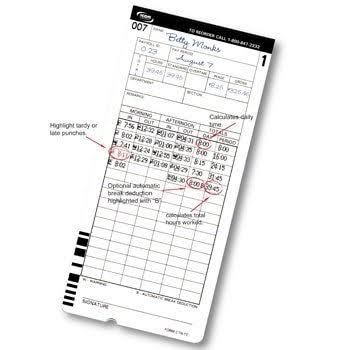 Icon Time Systems CT-900 Time Cards /pack of 1000