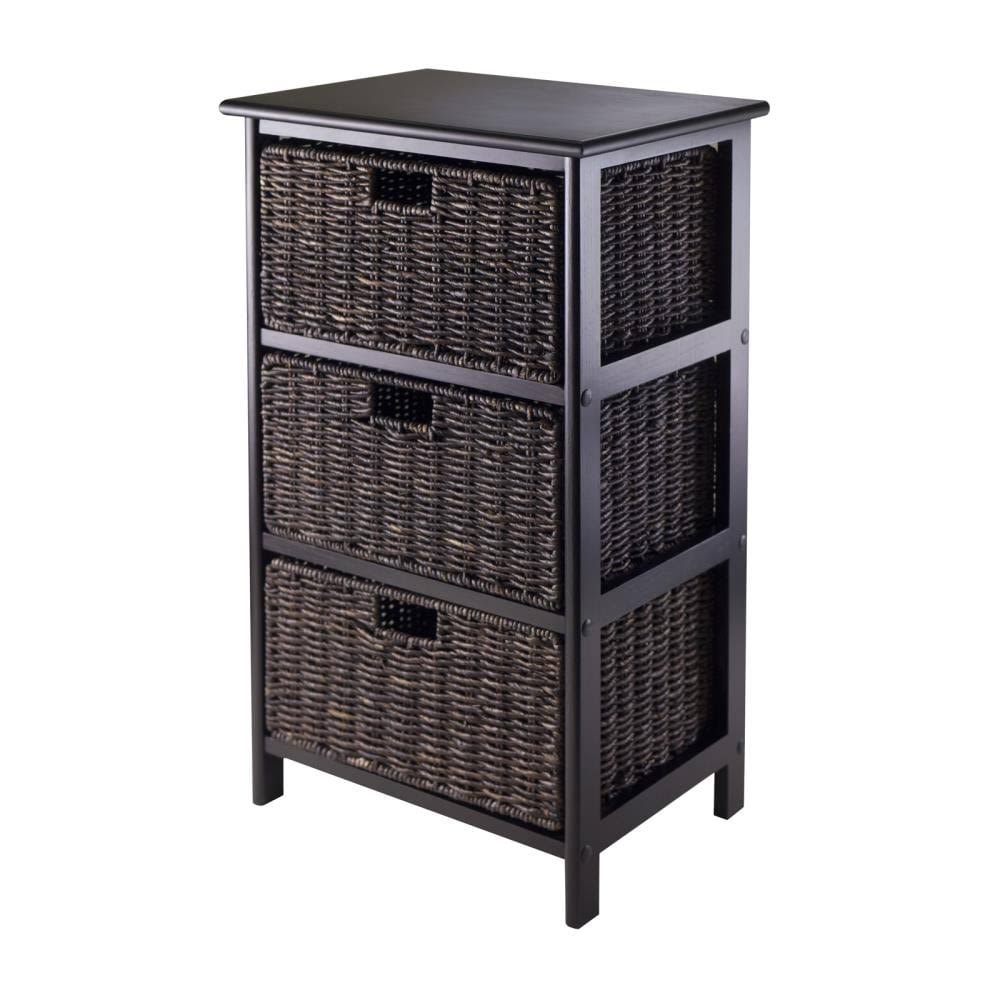 Winsome Wood Omaha Storage Rack with 3 Foldable Baskets - 20317