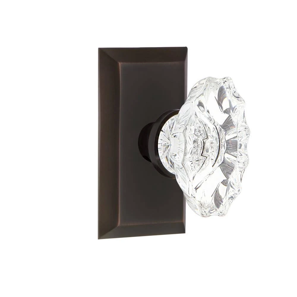 Nostalgic Warehouse 702988 Studio Plate Privacy Chateau Door Knob, Timeless Bronze