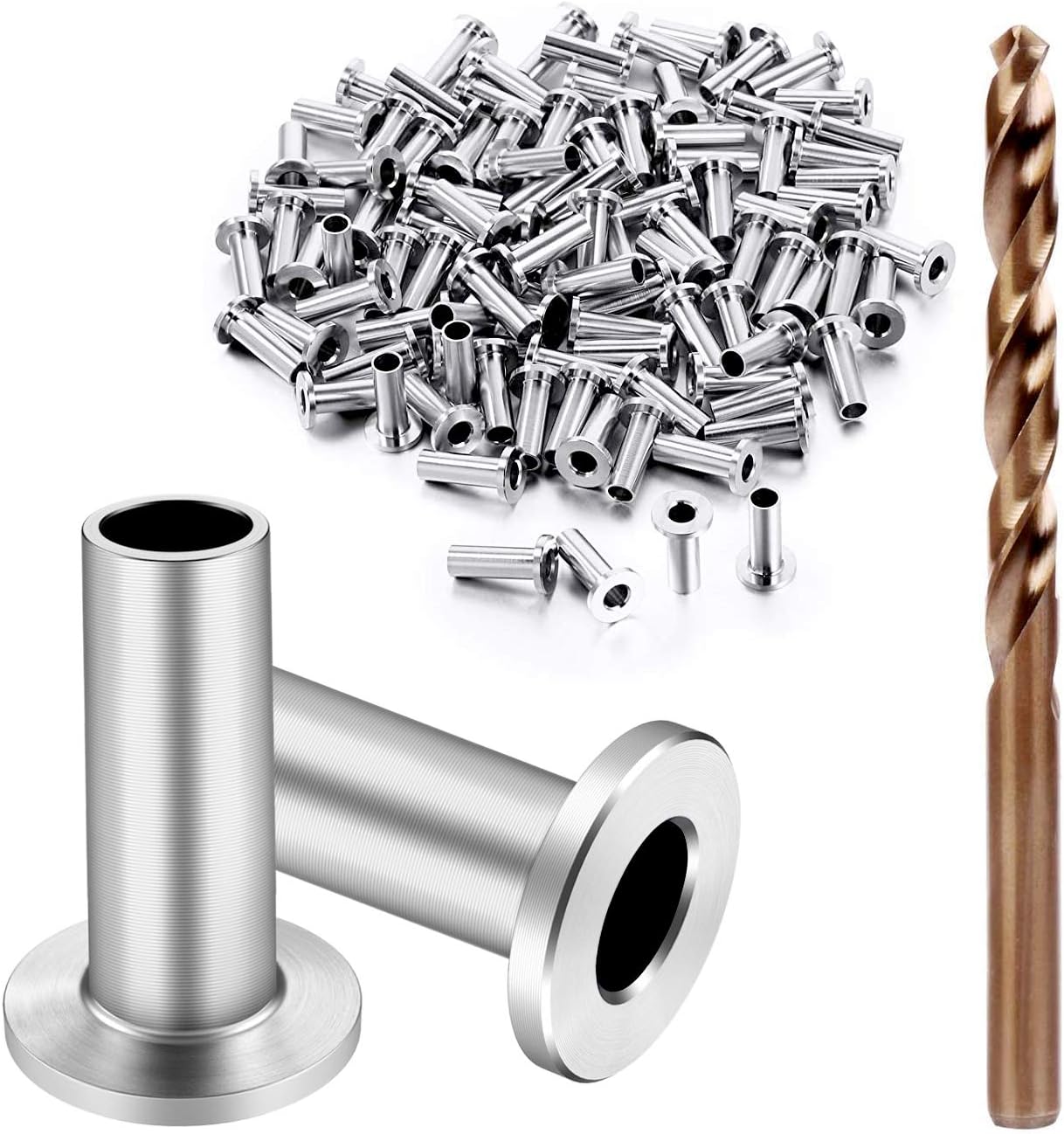 BLIKA 120 Pack Stainless Steel Protector Sleeves for 1/8