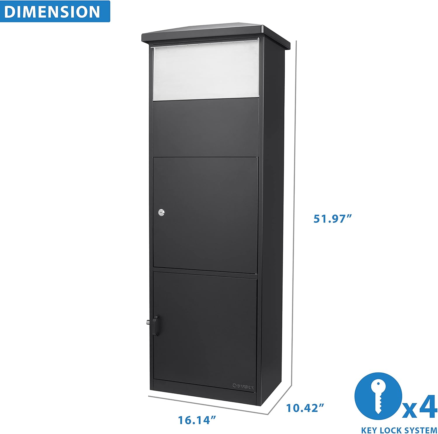Barska CB13332 Large Package Delivery Parcel Mail Drop Box for Porch Black