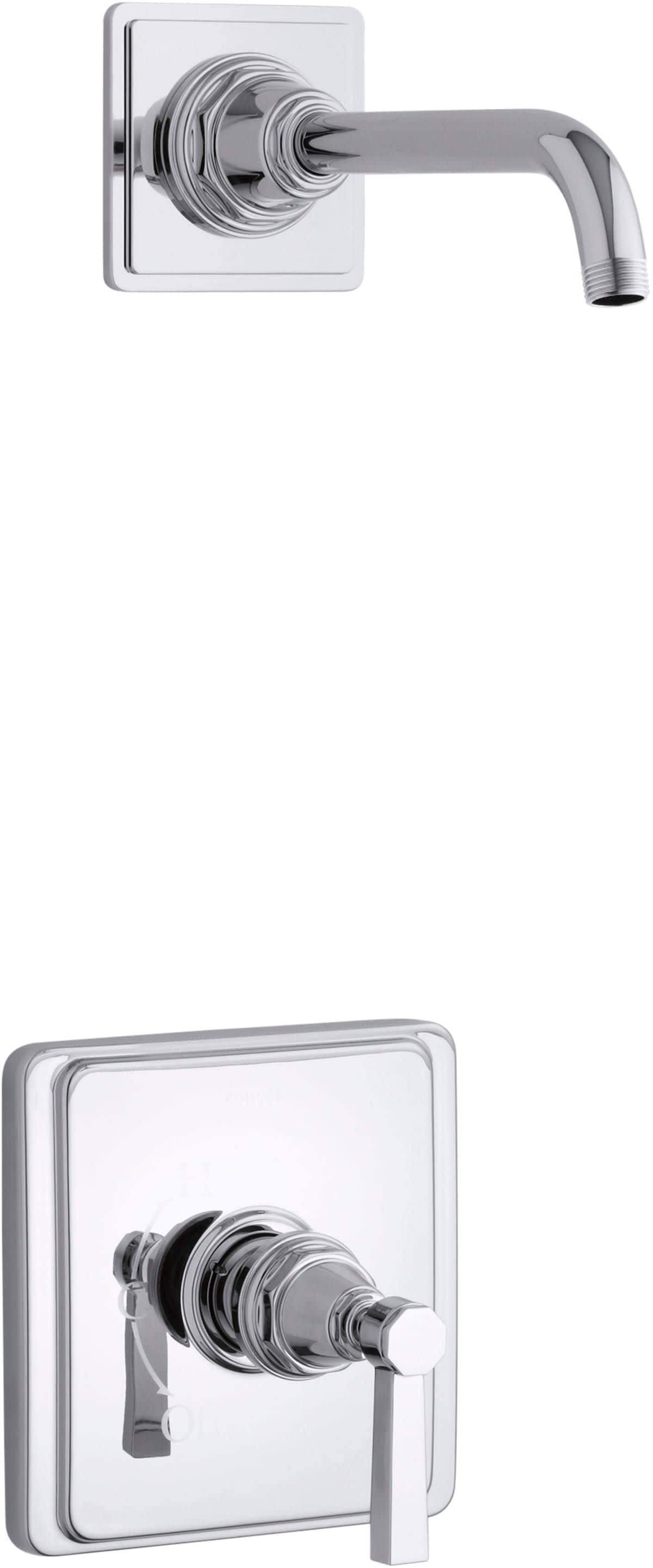 Kohler K-TLS13134-4A Pinstripe Shower Only Trim Package with Lever Handle - Less Polished Chrome