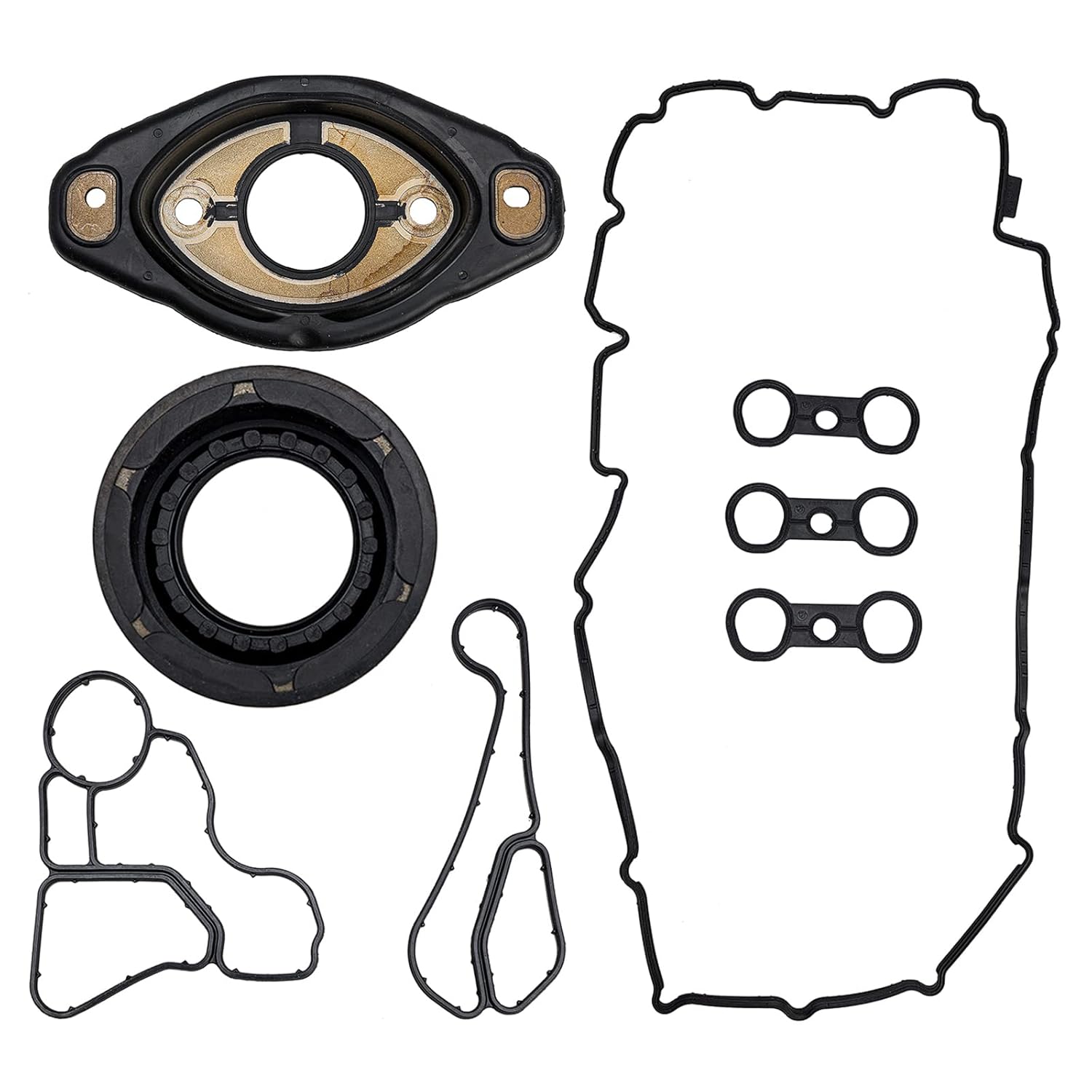 ChiCheng 11127582245 11127552280 11127559699 11428637820 11428637821 Valve Cover Gasket Set Camshaft Adjuster Eccentric Shaft Actuator Seal for BMW E60 E82 E90 E91 N51 N52 X3 X5 Z4