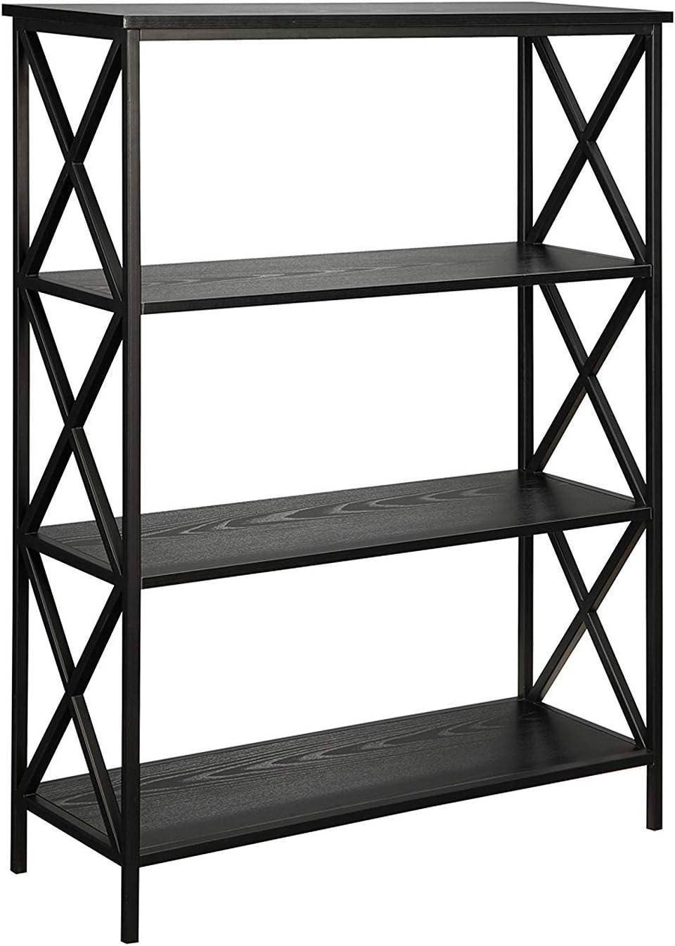 Convenience Concepts Tucson 4-Tier Bookcase, Barnwood/Black