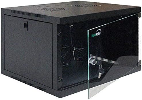 NavePoint 6U Basic IT Wall Mount Network Server Data Cabinet Rack Glass Door Locking Black