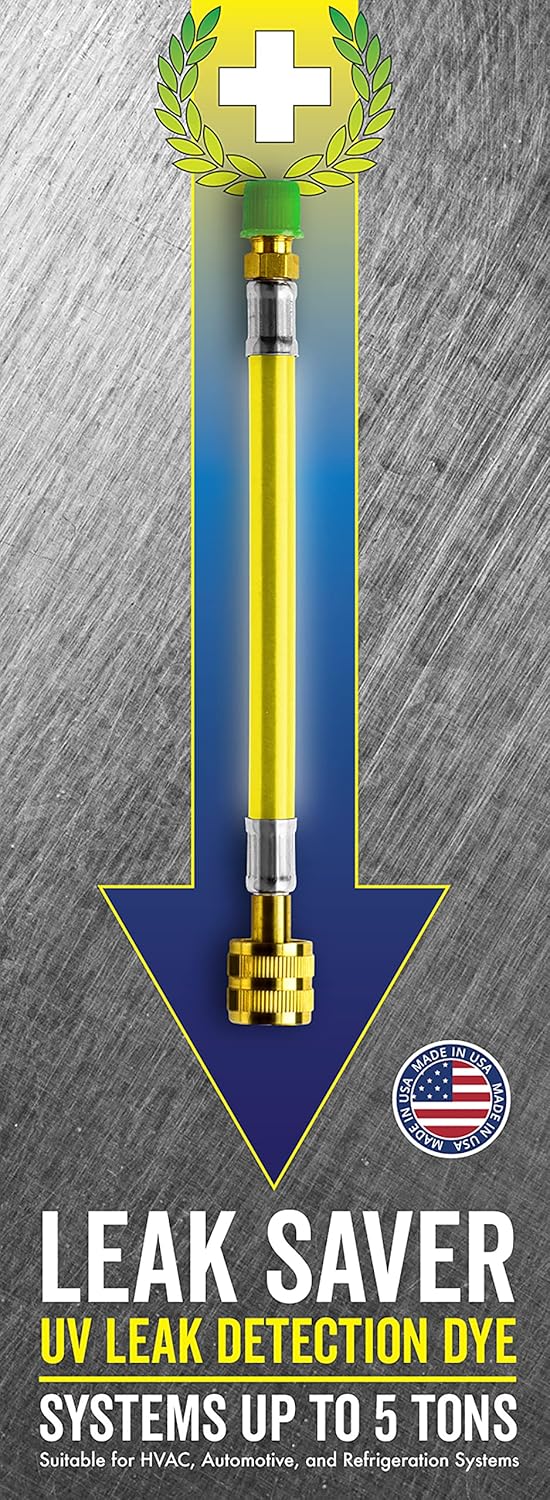 Leak Saver Direct Inject UV Dye for Refrigerant Leak Detection - 3 Pack - UV Dye Only (No Leak Sealant)