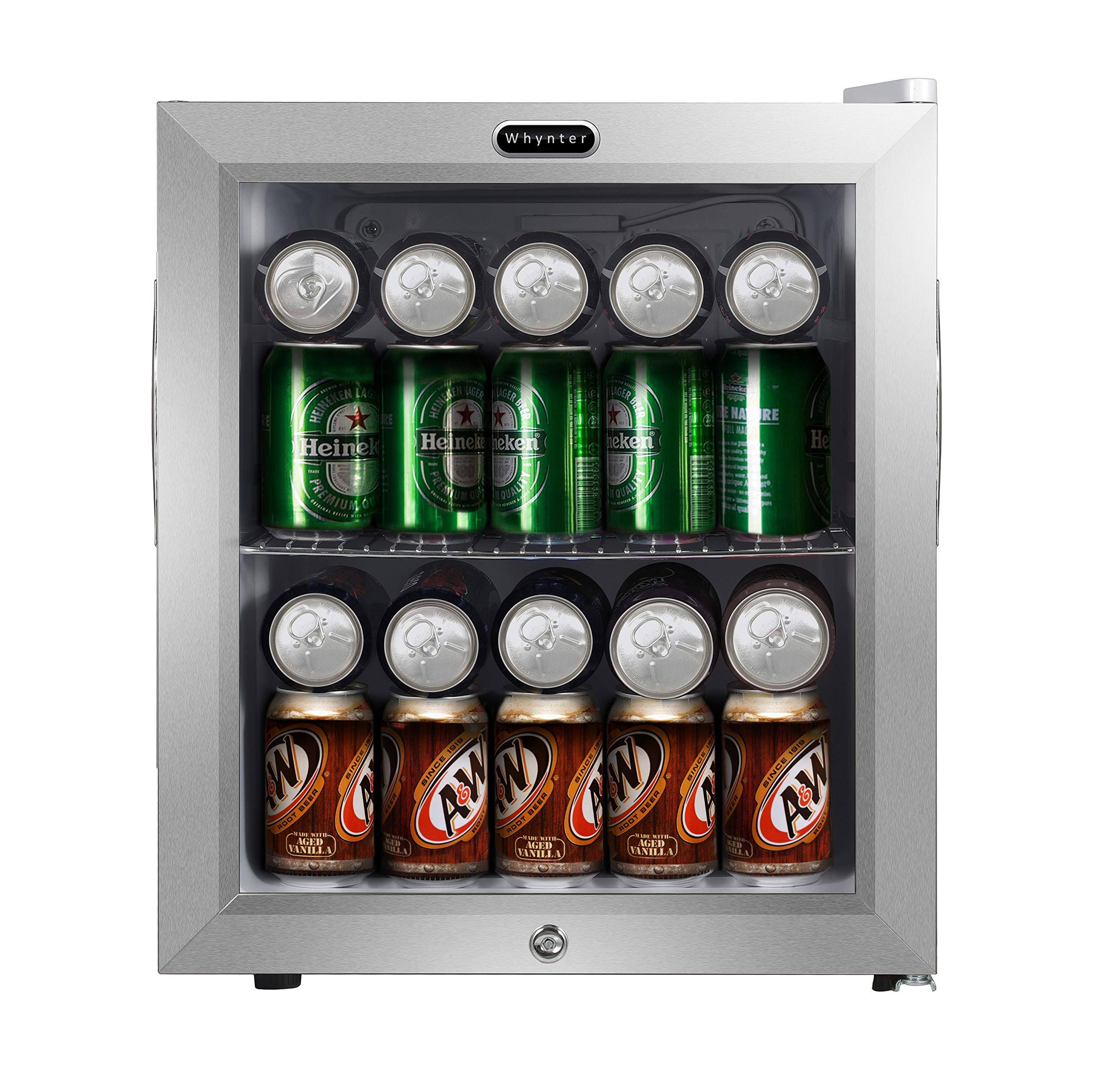 Whynter BR-062WS, Beverage Refrigerator with Lock, Stainless Steel, 62 Can Capacity