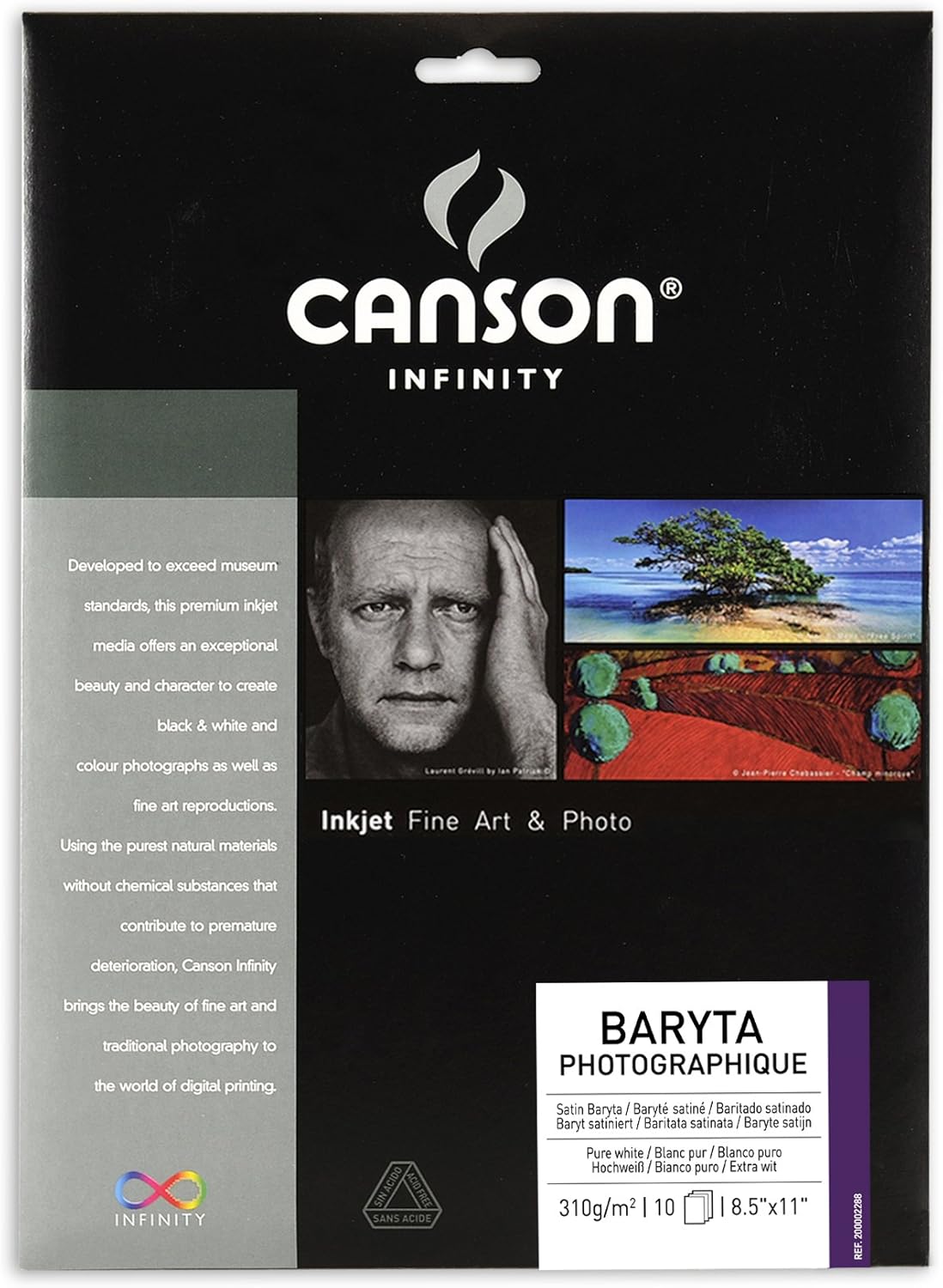 CANSON 200002272 Infinity Baryta Photographique Fine Art Photo Paper, Acid Free, Idea for Inkjet Portraits, 11 x 17 Inch, White, 25 Sheets