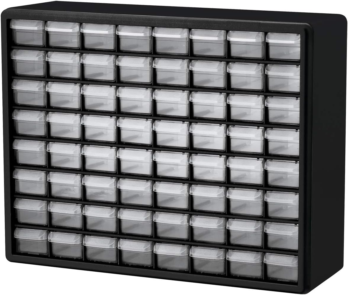 Akro-Mils 10164 64 Drawer Plastic Parts Storage Hardware and Craft Cabinet, 20