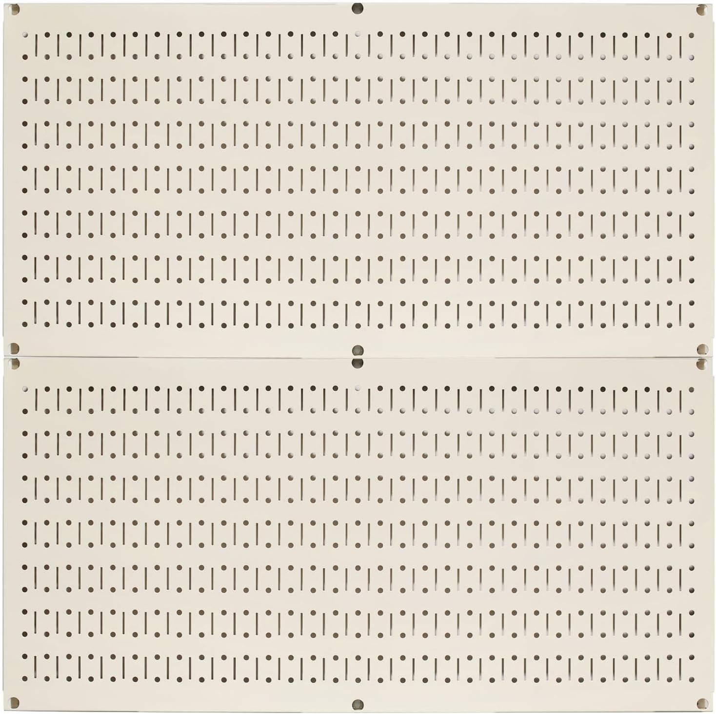 Wall Control Pegboard Rack Horizontal Metal Pegboard Garage Tool Storage Pack - Two 32-Inch Wide x 16-Inch Tall Easy to Install Peg Boards (Black) Pack of 2