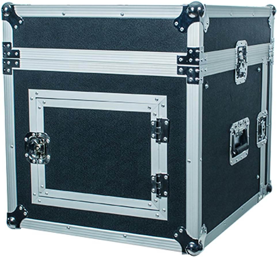 Seismic Audio - SAMRC-8U - 8 Space Rack Case with Slant Mixer Top - PA/DJ Pro Audio Road Case