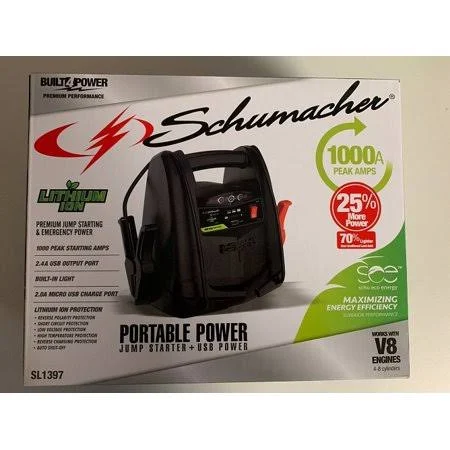 Refurbished Schumacher SL1397 Portable Power Jump Starter Car Vehicle 1000 Amps