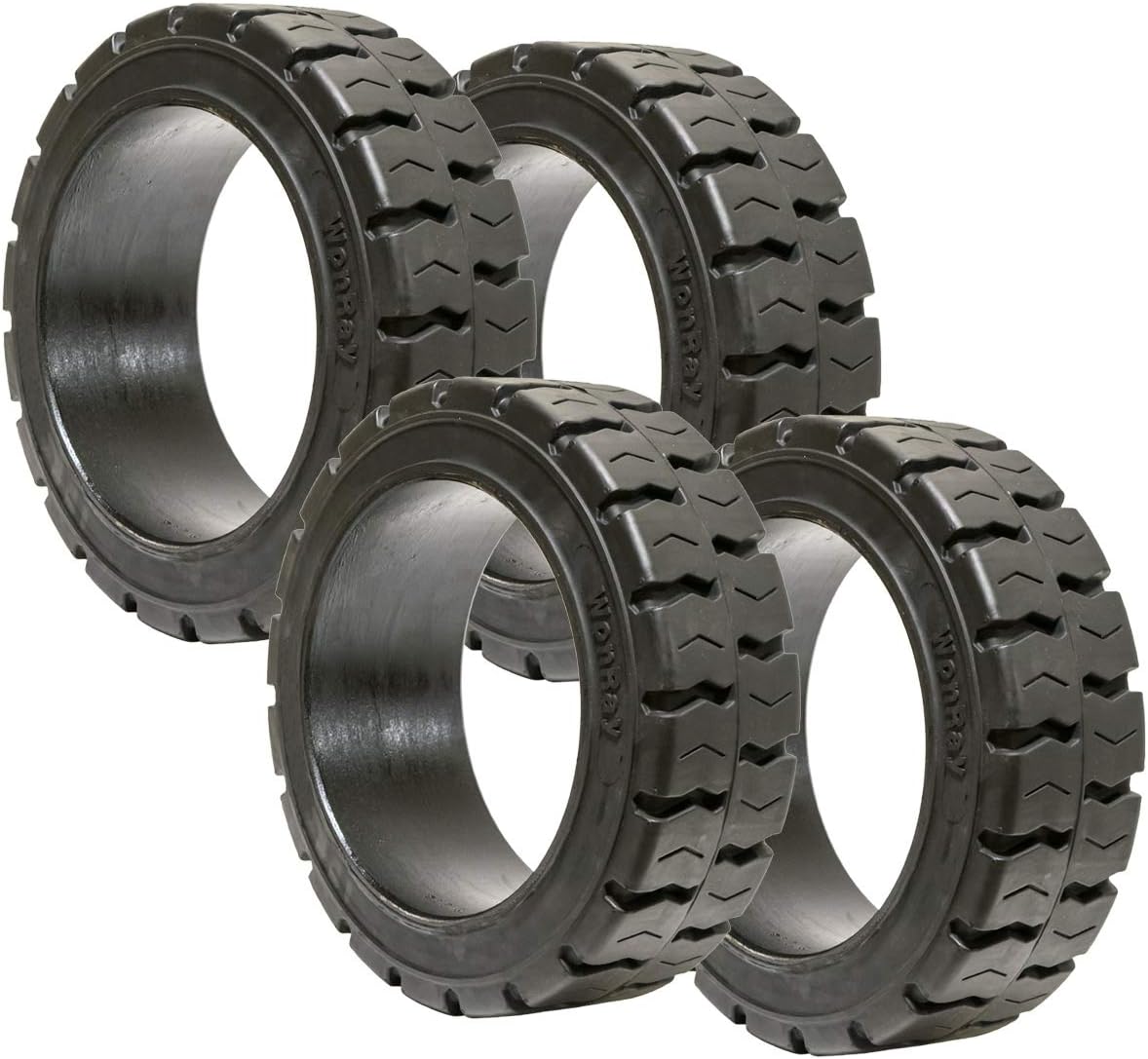 Set of 4 14x4-1/2x8 Tire Wide Track Solid Forklift Press-On 14x4.5x8 Traction Tire 144128