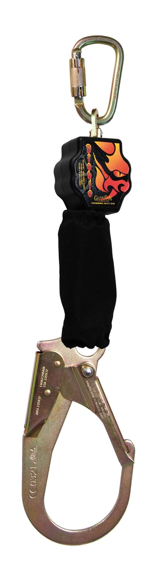 Guardian Fall Protection 11019 Diablo Single Self Retracting Lifeline with Steel Rebar Hook, 6-Feet