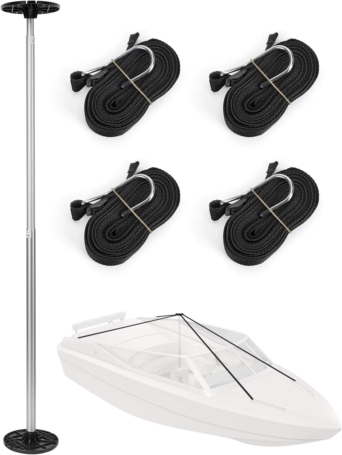 Boat Cover Support Pole System- Adjustable Aluminum Telescoping Pole with Four 167.2