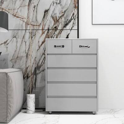 Evonny 6 Drawer Accent Chest Latitude Run Color: Gray