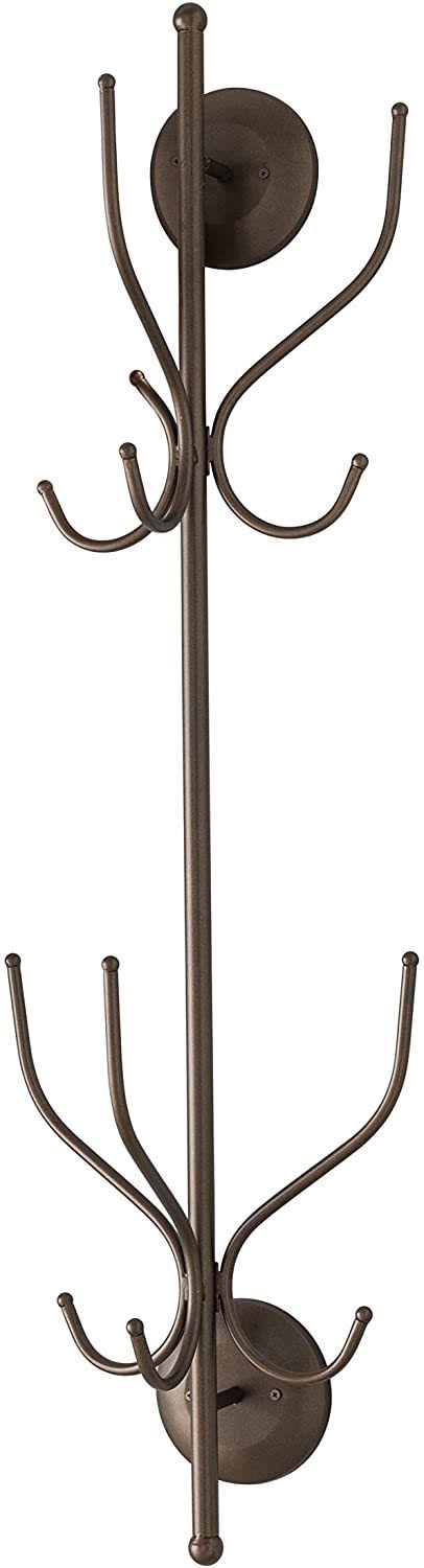 Ku0026b Furniture Metal 12 Hook Wall Mounted Coat Rack Pewter