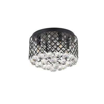 Keomi 4 - Light 13.5x22 Flush Mount Mercer41 Fixture Finish: Black