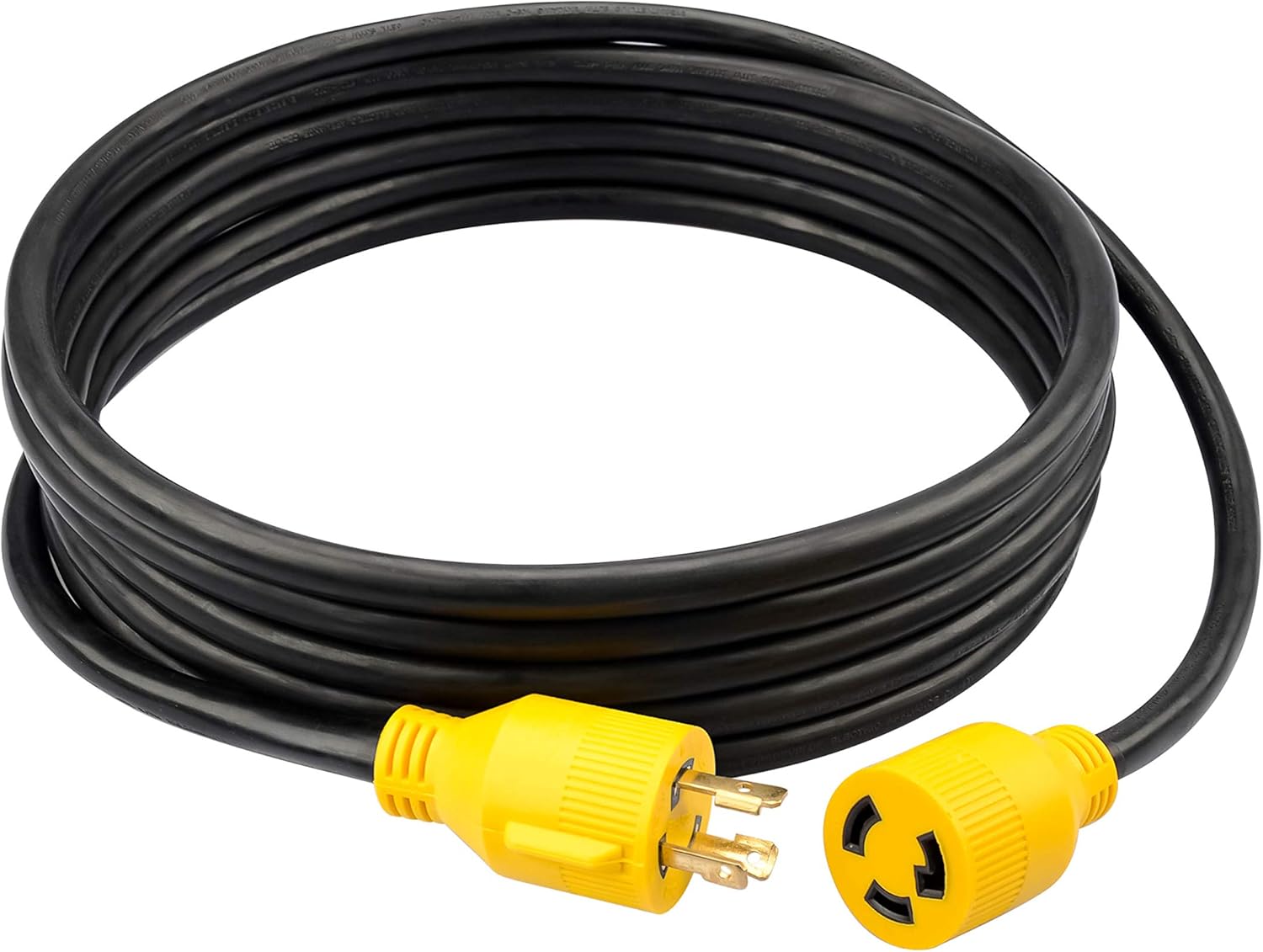RVMATE 3 Prong 30 Amp Generator Extension Cord 20 Feet, NEMA L5-30P/L5-30R 125V SJTW Jacket