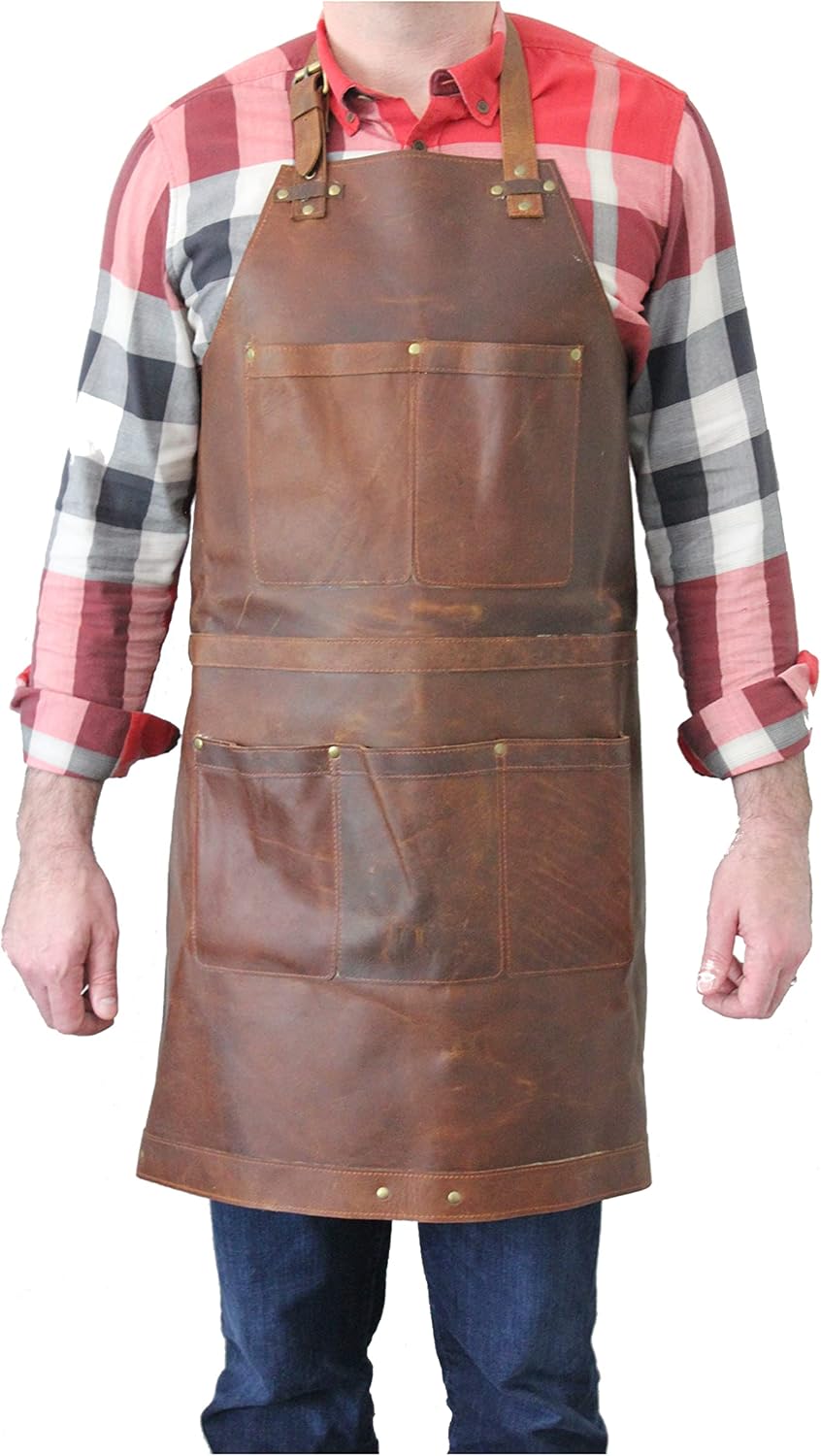 HUNT COUNTRY Leather Apron – Grill Apron, Woodworking Apron, Forging Apron, Brewing Apron Pack of 2