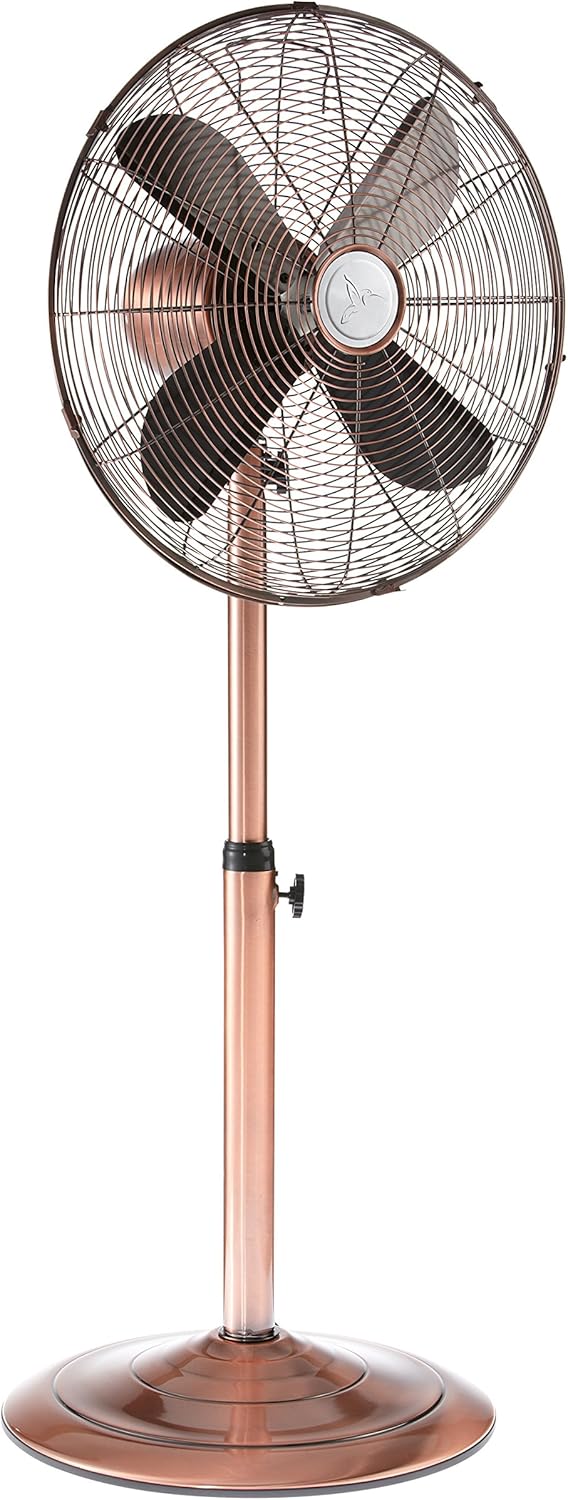 Oscillating Standing Floor Fan - Whisper Quiet Cooling Pedestal Fan, Adjustable 37-49 Inches Height, Large 16” Indoor Pedestal Fan for Your Bedroom, Office, Shop, House (Black Pearl) (Black)