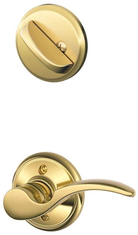 Schlage F59-STA-LH St. Annes Left Handed Single Cylinder Interior Pack - Polished Brass