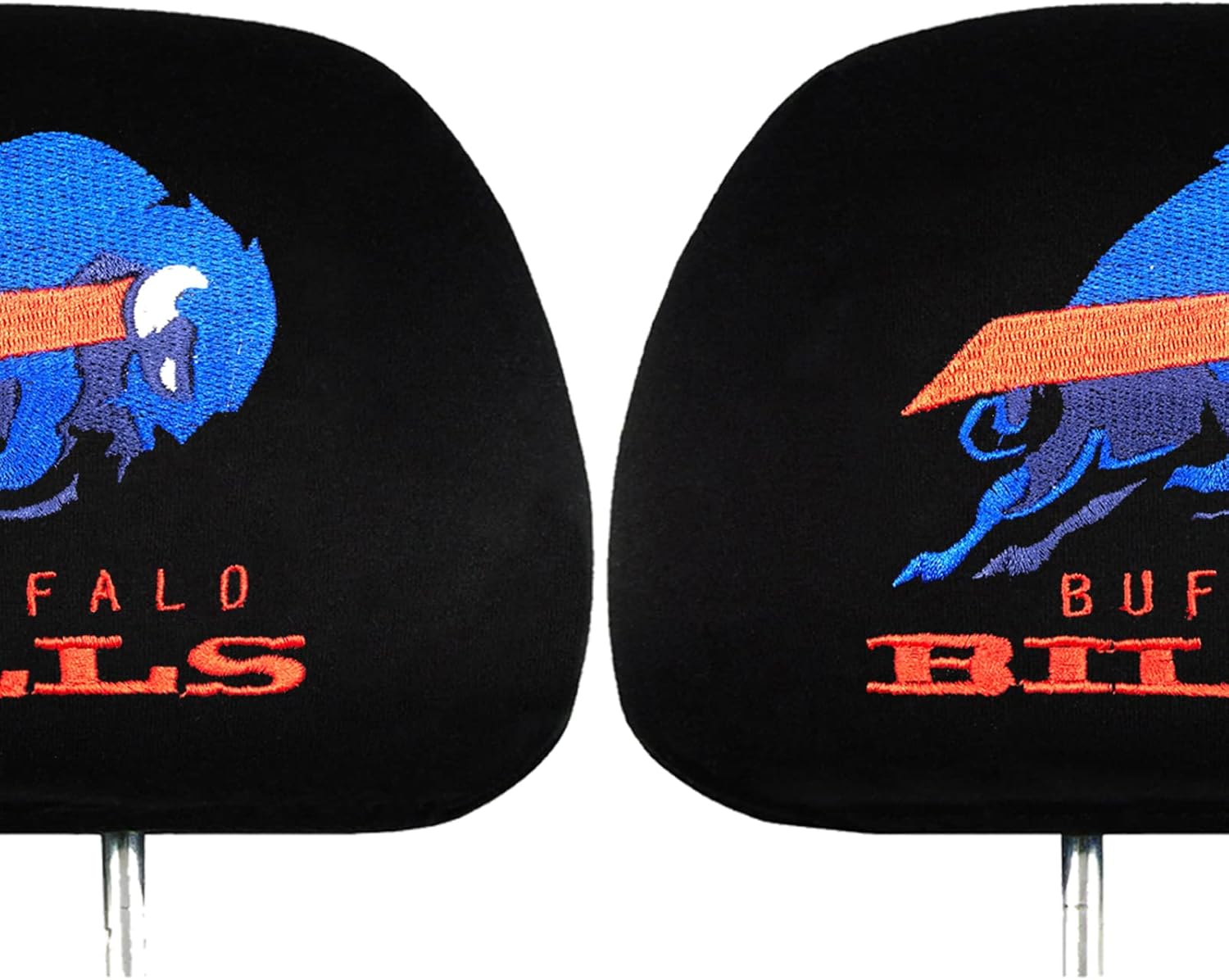2pcs of Team Logo Embroidered Car Headrest Covers,Black Breathable Seat Headrest Cover Accessories Fit for Most Cars,Truck,SUV