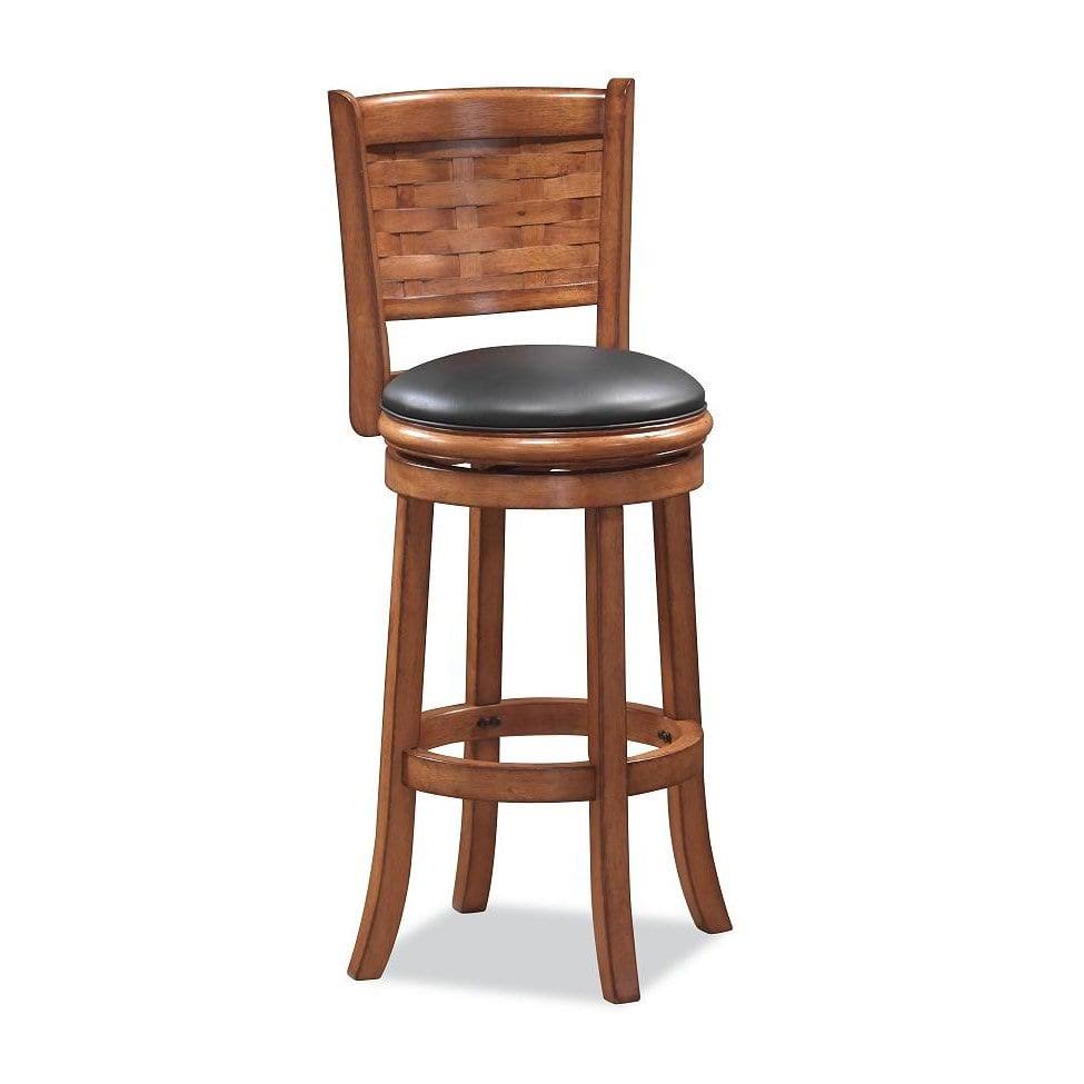 Boraam Sumatra Swivel Bar Stool, Black/Brushed Oak