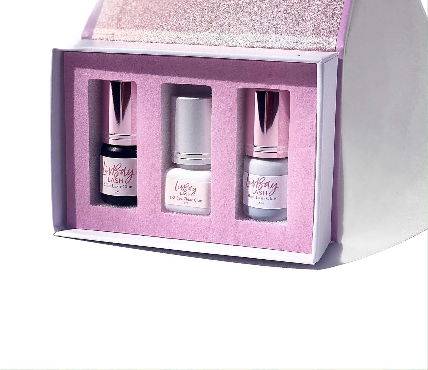 LivBay Lash - Itty Bitty Committee, Eyelash Adhesive Extensions | Strong Hold for Sensitive Skin | Glue Kit Collection, 3ml (Professional Use Only) Pack of 2